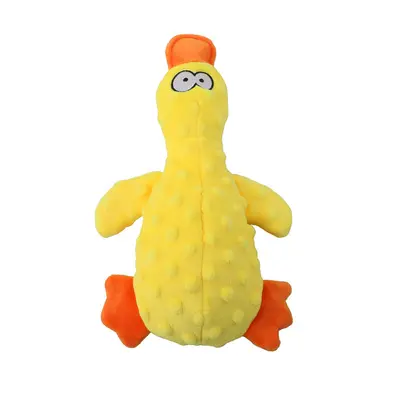 Squeaky Plush Duck Dog Toy, Durable, with Crinkle Paper - 9