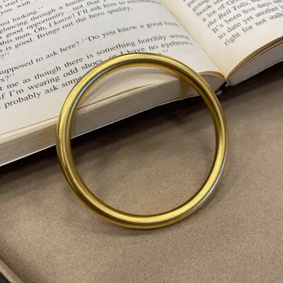 Women's Imitation Gold Plain Bangle, Glossy Finish