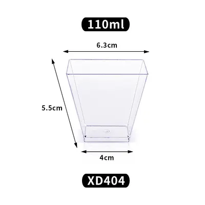 Tek kullanımlık kare plastik tatlı kabı, kapaklı, 60/110/150 ml - 8