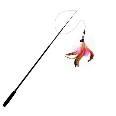 1.8m Telescopic Cat Teaser Wand, Steel Wire, Feather, Bell, Bite-Resistant - 13