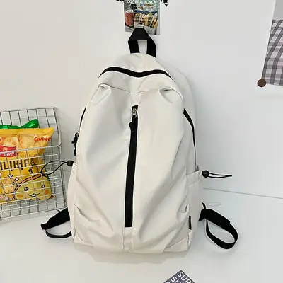 Korean Style Minimalist High School and College Backpack - 9