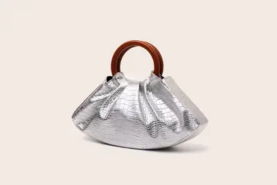 Women's Pleated Cloud Handbag, Evening Bag - 8