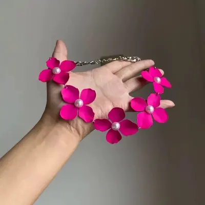 Kelebek kolye choker, vintage, saçaklı boyun zinciri - 3