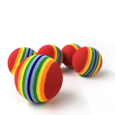 Pet Super Q Striped Rainbow Ball Foam Ball Dog Toy Cat Rainbow Ball Pet Supplies In Stock Wholesale