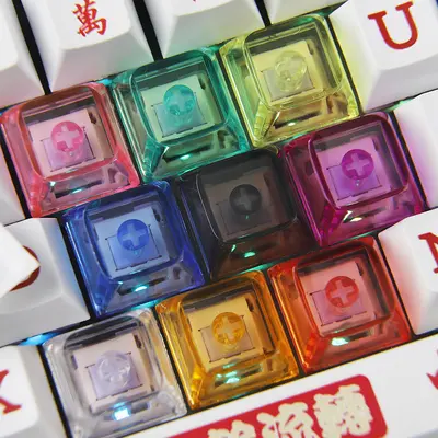 PC malzemesi yüksek şeffaflık xda2 yükseklik 9.3mm yarı saydam top kapak çok renkli mekanik klavye mx çapraz krizantem klavye tuş takımı - 2