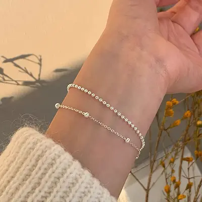 S925 ayar gümüş çok yönlü yanıp sönen zirkon top bilezik zarif niş takı basit küçük elmas bilezik moda aksesuarları - 11