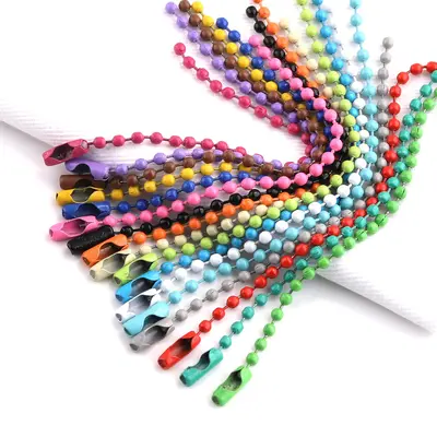 Multi-Colour Bead Chain, DIY Jewellery Accessory, Baked-Paint Iron Chain