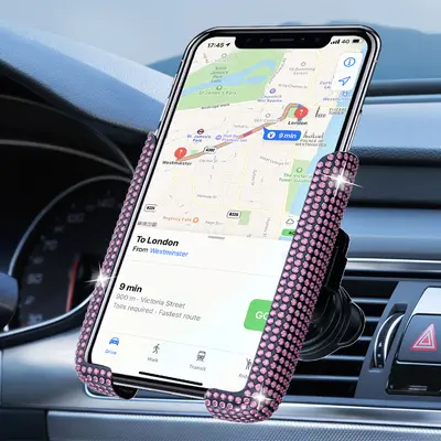 Neuer diamantbeschichteter Auto-Lüftungsschlitz Smartphone-Halter Großhandel Auto-Navigationshalter für Frauen Gravitationssmartphone-Halter - 9