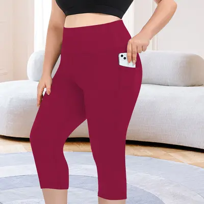 Cepli 7/8 büyük beden yoga taytı, süt ipeki, yüksek bel - 10