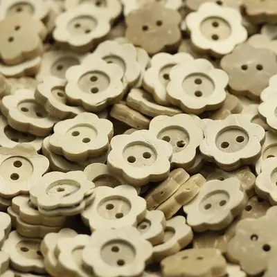 Eco-Friendly Plum Blossom Coconut Shell Buttons for DIY - 7