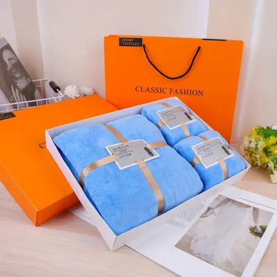 Korallenflor-Badetuch Geschenkset 3-teilig Orange - 11