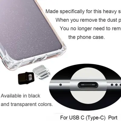 10 个装,USB-C 端口插头,易于抓握的防尘插头盖,带清洁工具组合