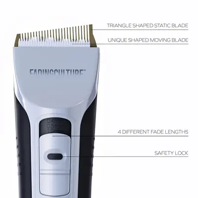 Electric Hair Clipper for Home and Salon Use with Angled Head
