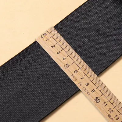 Black Flat Elastic Rubber Band 10 cm Wide, 5 cm Thick - 11