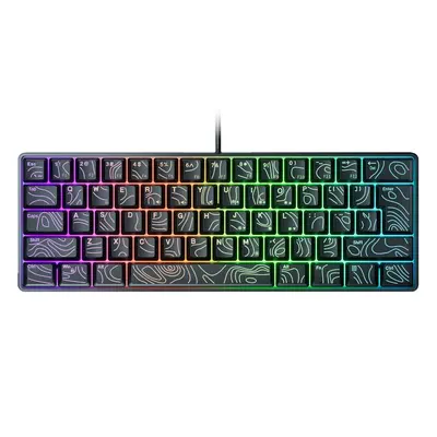 61 tuşlu RGB oyun kablolu klavye ve fare seti renkli MINI mekanik olmayan film siyah beyaz bilgisayar klavyesi - 11
