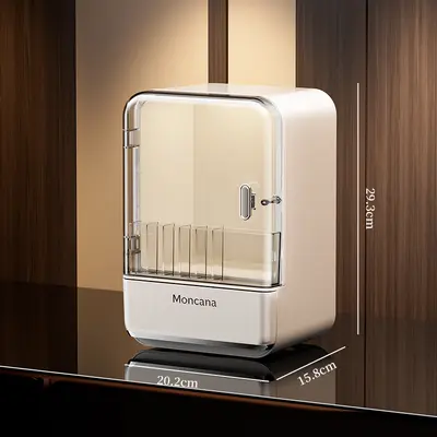 Transparent makeup storage organizer with dust-proof design - 7