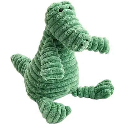 Squeaky Corduroy Unicorn Dog Toy with Triceratops Design, Chew Toy for French Bulldogs