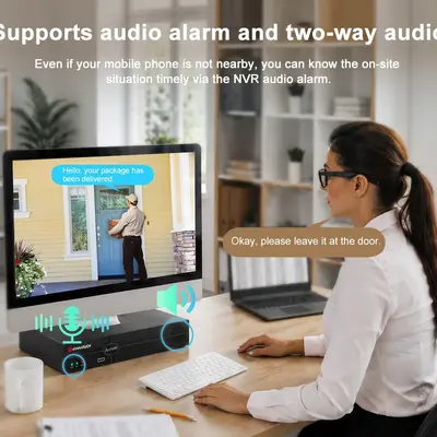 4-Channel 8MP POE Camera with Two-Way Audio