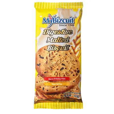 Malaysian McBike Whole Wheat Biscuits, 60g, Grape Malt and Cocoa Flavour