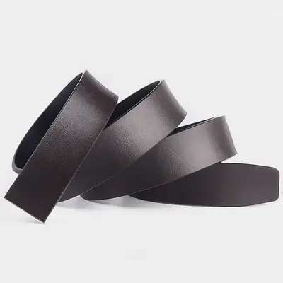 Herrengürtel ohne Kopf mit automatischer Schnalle, echtes Business-Rindsleder, Hosengürtel ohne Kopf für Jugendliche, Ledergürtel 3,5 cm - 5