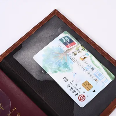 新款护照夹银行卡保护套多功能收纳卡包跨境商务旅行通行证证件包 - 4