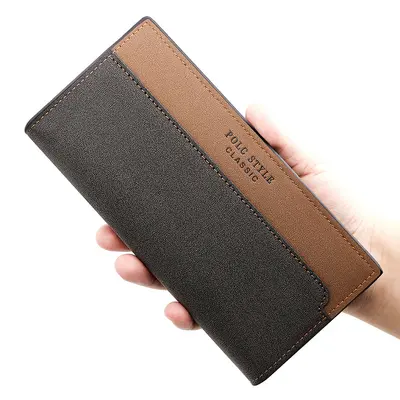 Herren-Langbrieftasche mit Prägemuster, mehrere Kartenfächer, großes Fassungsvermögen