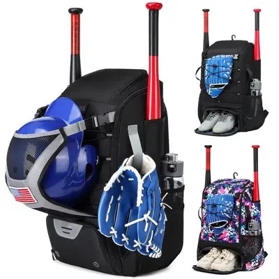 American Baseball Backpack, Large Capacity Softball Equipment Bag - 7