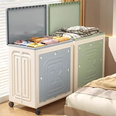 Katlanabilir Saklama Kutusu, Kapaklı, Büyük Kapasiteli, Yorgan ve Kıyafet İçin