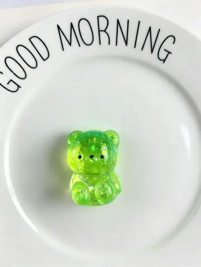 Iridescent Glitter Transparent Bear Squishy Stress Toy - 10