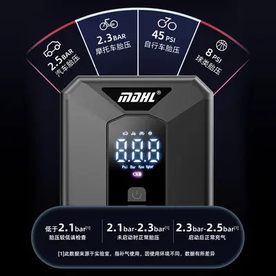Kabellose Auto-Luftpumpe, tragbar, multifunktional, digitale Anzeige, elektrische Notfall-Luftpumpe, Reifenfüllpumpe für Elektrofahrzeuge