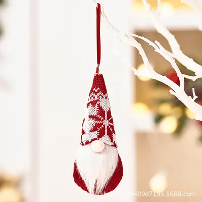 Noel Süsü Yüzsüz Bebek Asılı Süs Noel Baba Figürü - 7