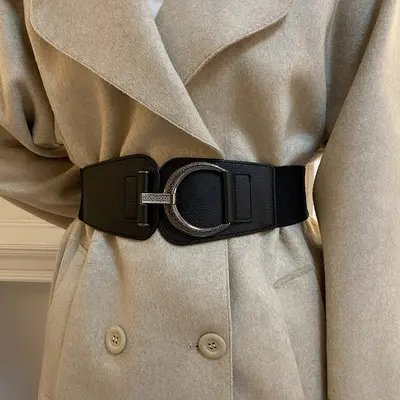 Leather Elastic Minimalist Belt, Light Luxury Waist Accessory