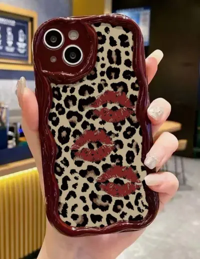 Retro-Leoparden-Handyhülle mit Wellenrand für iPhone 17 Pro und 16