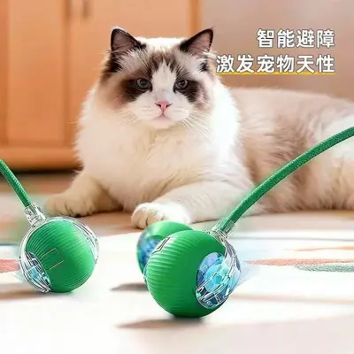 滚滚球猫咪玩具自嗨解闷智能逗猫球自动逗猫棒遛猫遛狗突突球电动