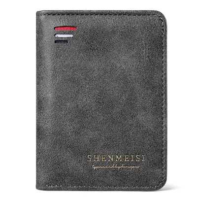 Men's Short Retro Zipper Wallet with Multiple Card Slots and Coin Pocket - 6