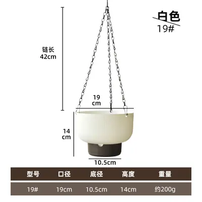 Hanging Self-Watering Plastic Planter for Trailing Plants and Pothos - 8
