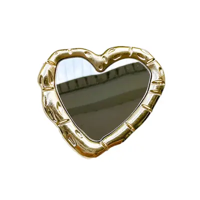 Heart Shaped Phone Airbag Holder with Mirror Portable - 5