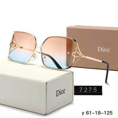 Damen-Sonnenbrille mit eckigem Metallrahmen und UV-Schutz - 1