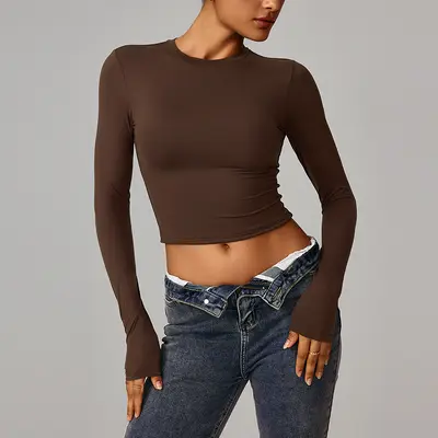 Women's Quick-Dry Long Sleeve Compression Sports Top for Yoga and Pilates - 9