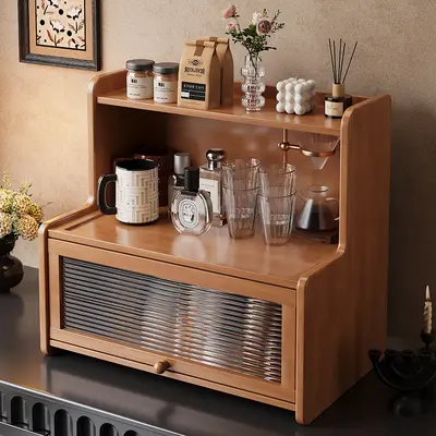 Solid Wood Cosmetics Storage Rack, Vanity Organizer, Jewelry Shelf