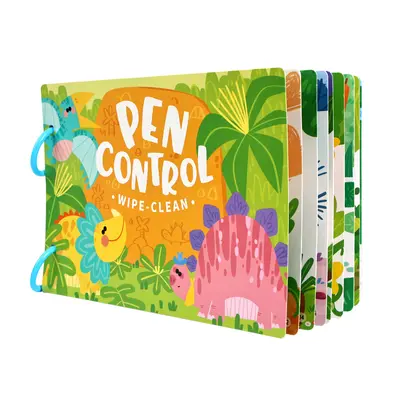 Erasable pen control training cards for letters and numbers
