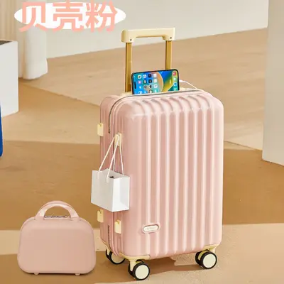 Women's Student Trolley Suitcase with Combination Lock, Durable Travel Case - 12