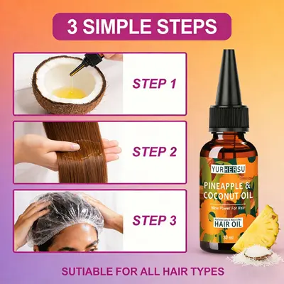 菠萝护发精油Pineapple Hair Nourishing Oil跨境柔顺滋养护理油