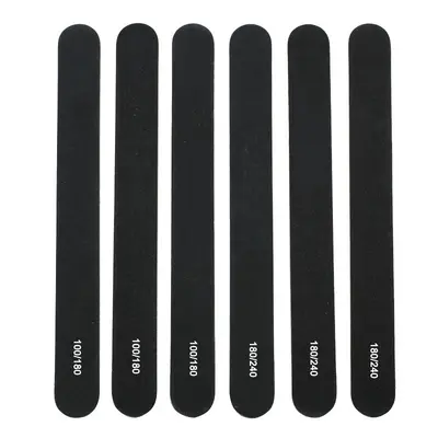 Double-Sided Nail File, Black Sand, Thin Wooden Manicure Tool
