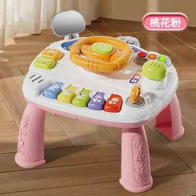 婴儿宝宝益智可拆卸游戏桌 早教1岁启蒙玩具多功能2合1音乐学习桌 - 12