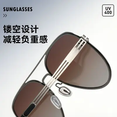 Herren-Sonnenbrille Polarisiert Doppelsteg Piloten-Form Große Größe UV-Schutz - 4