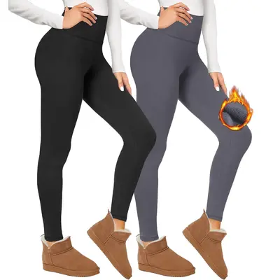Polar astarlı kadın yüksek belli kışlık yoga pantolonu, karın kontrollü, sıcak
