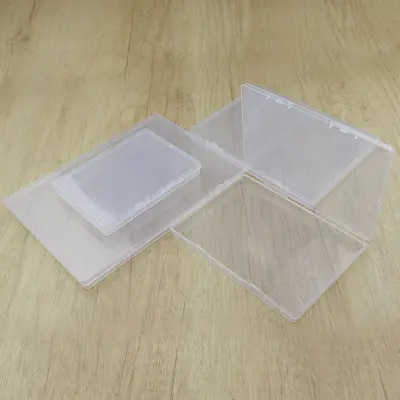 Şeffaf dikdörtgen plastik kutu parçaları takı saklama kutusu düz kırtasiye ambalaj kutusu boş kutu Amazon toptan - 5