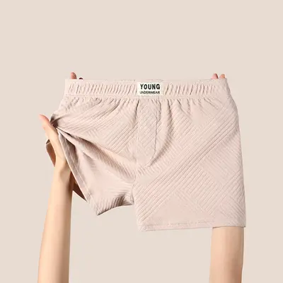 Men's cotton antibacterial boxer shorts, solid colour, loose fit - 10
