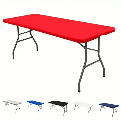 Elastic Milk Silk Half-Cover Tablecloth for Picnic and Home, Easy to Clean - 4